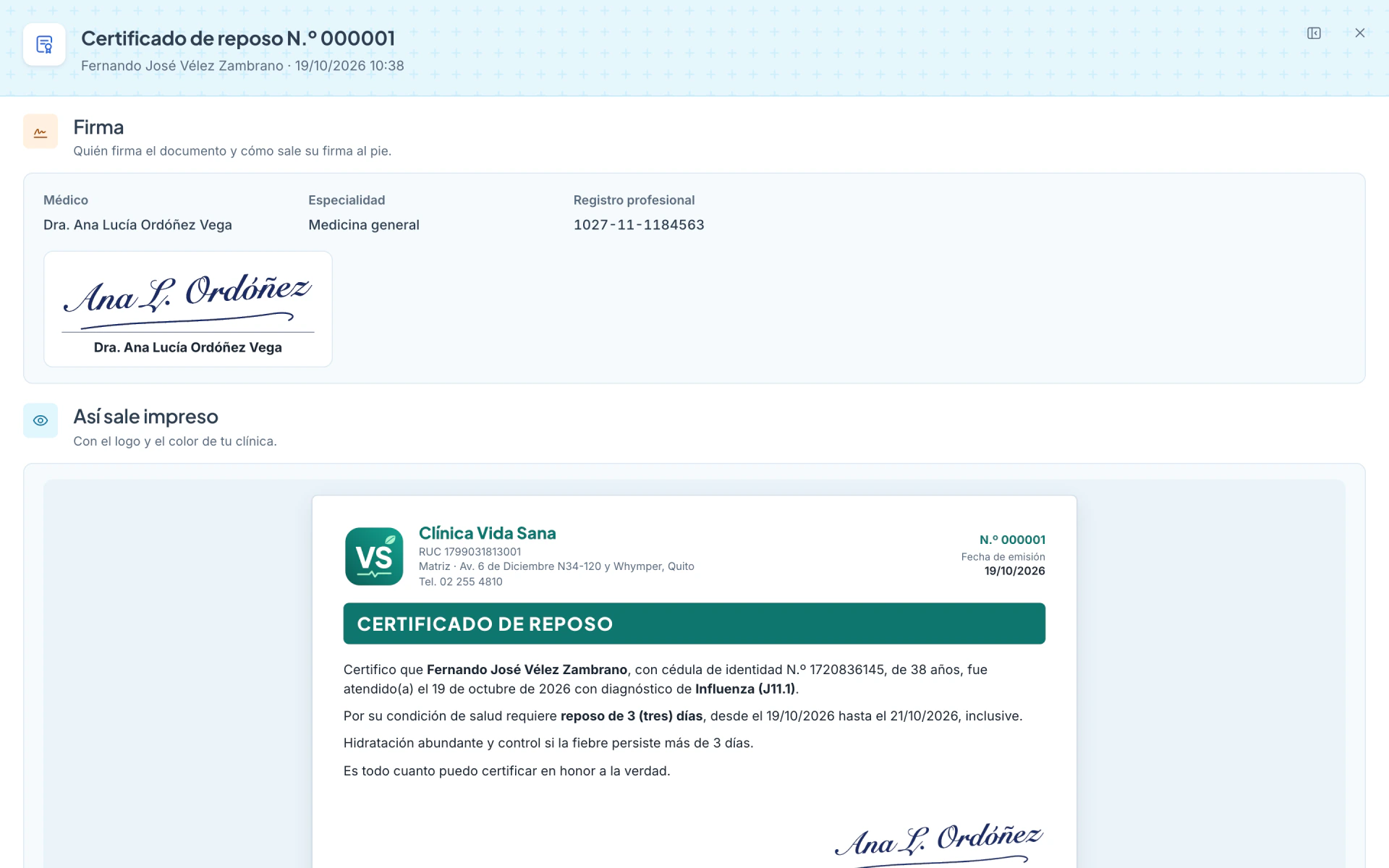 Certificado con firma